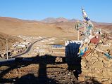27 Old Zhongba Tibet Just Before Sunset Old Zhongba (4576m) Tibet stretches out along the highway seen at sunset from the hill above the town.